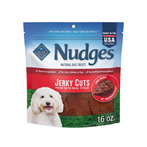 Blue Buffalo Nudges Jerky Cuts Dog Treats Made In The Usa With Natural Ingredients Steak 16-Oz Bag