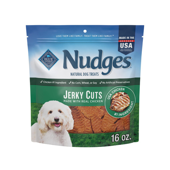 Blue Buffalo Nudges Jerky Bites Dog Treats Made In The Usa With Natural Ingredients Bite-Sized Pieces Chicken 16-Oz Bag
