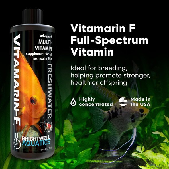 Brightwell Aquatics Vitamarin F - Advanced Multivitamin Supplement For Freshwater Fish 500-Ml