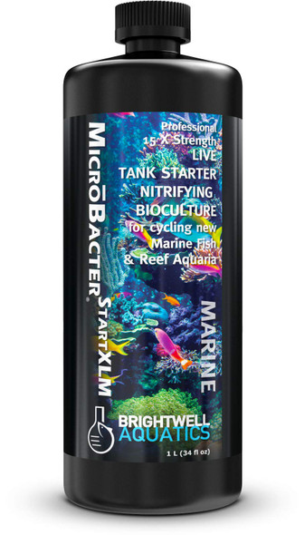 Brightwell Aquatics Microbacter Start Xlm - Concentrated Freshwater Nitrifying Bacteria - Quick Start Fish Tank Starter Lift Microbe Levels & Water Filtering - Aquarium Water Treatments 4.22 Fl Oz