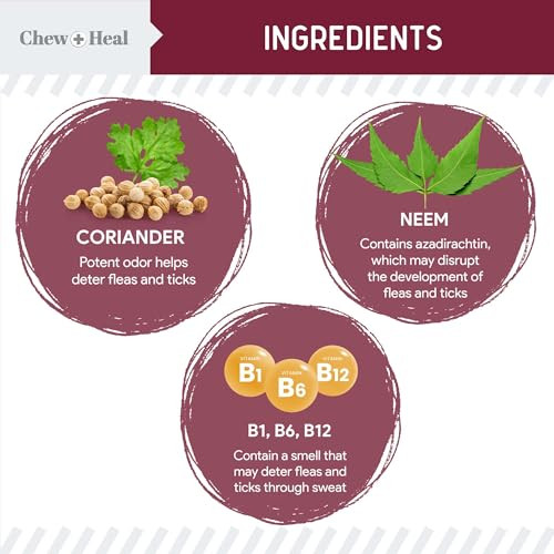 Chew + Heal Labs Chewable Flea And Tick Prevention For Dogs - 180 Delicious Soft Chews For Small And Large Dogs - Gluten Gmo And Corn  Made In The Usa