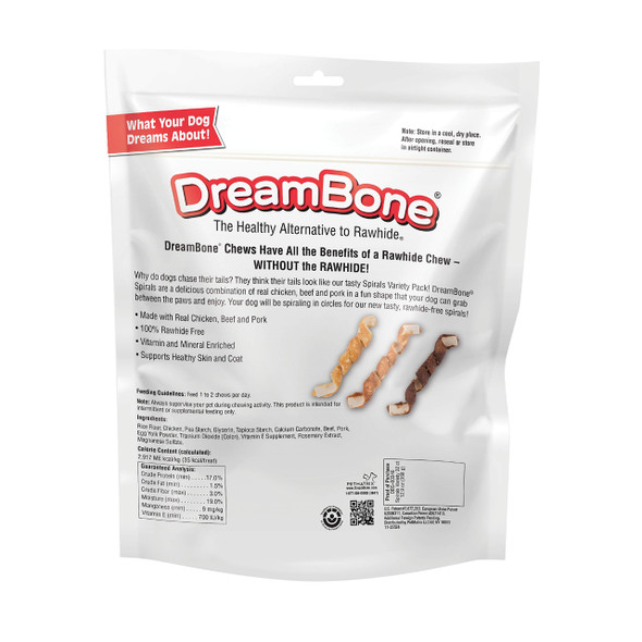 Dreambone Spirals Variety Pack Treat Your Dog To A Chew Made With Real Meat And Vegetables