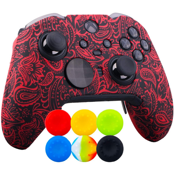 1 x Protective Customize Transfer Print Silicone Cover Skin Plants Red + 6 Thumb Grips Analog Caps for Xbox Elite Series 2 Controller 1 x Protective Customize Transfer Print Silicone Cover Skin Plants Red + 6 Thumb Grips Analog Caps for Xbox Elite Series 2 Controller