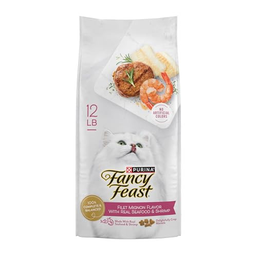 Fancy Feast Purina Dry Cat Food Filet Mignon Flavor With Seafood And Shrimp - 12 Lb. Bag