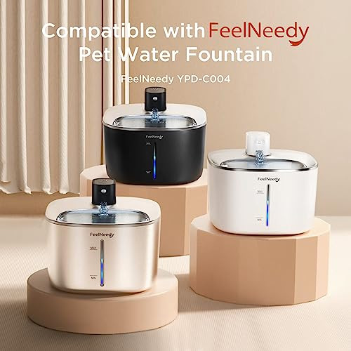 Feelneedy 6 Pack Cat Water Fountain Filter & 6 Pack Pump Sponges Replacement Filter For 135 Fl Oz/4L Cat Water Fountain (Ypd-C004P Ypd-C004S)