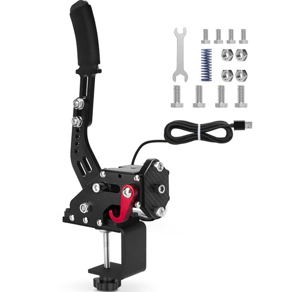 aikeec 64Bit PC USB Handbrake, Upgrade SIM Racing Games Handbrake for LO GITECH G25 G27 G29 T500 T300 THRUST MASTER FANATECOSW DIRT RALLY, 2M Nylon Cable/Reinforced Spring/Black+Clamp aikeec 64Bit PC USB Handbrake, Upgrade SIM Racing Games Handbrake for LO GITECH G25 G27 G29 T500 T300 THRUST MASTER FANATECOSW DIRT RALLY, 2M Nylon Cable/Reinforced Spring/Black+Clamp