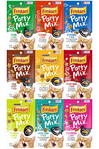 Friskies Friskies Party Mix Crunch Variety Pack (9 Flavors) - Wild West Morning Munch Mixed Grill Picnic Beachside Cheezy Craze Original California Dreamin' And Meow Luau