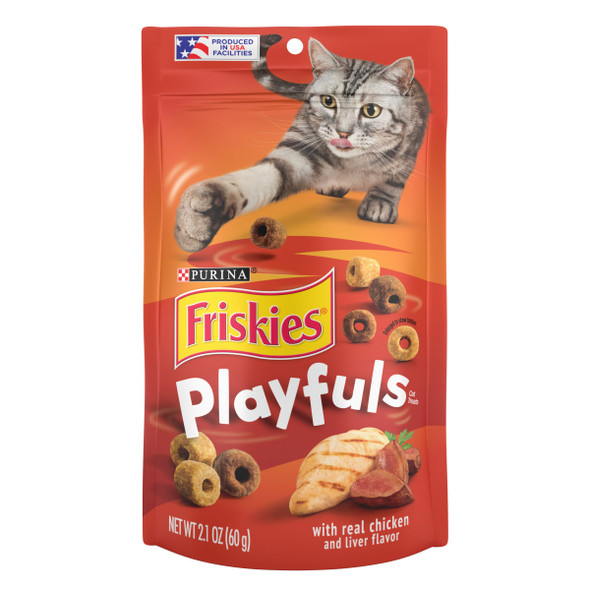 Friskies Purina Playfuls With Chicken And Liver Flavor Cat Treats - (Pack Of 6) 6 Oz. Pouches