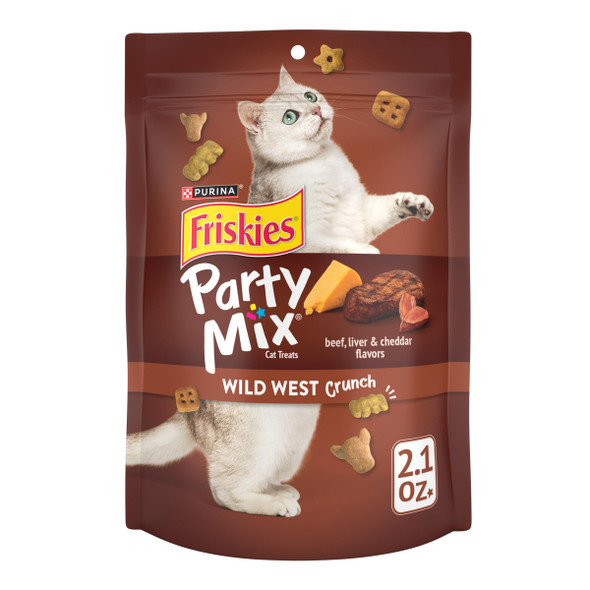 Friskies Purina Cat Treats Party Mix Wild West Crunch - (Pack Of 10) 2.1 Oz. Pouches