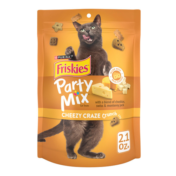 Friskies Purina Cat Treats Party Mix Cheezy Craze Crunch - 20 Oz. Pouch