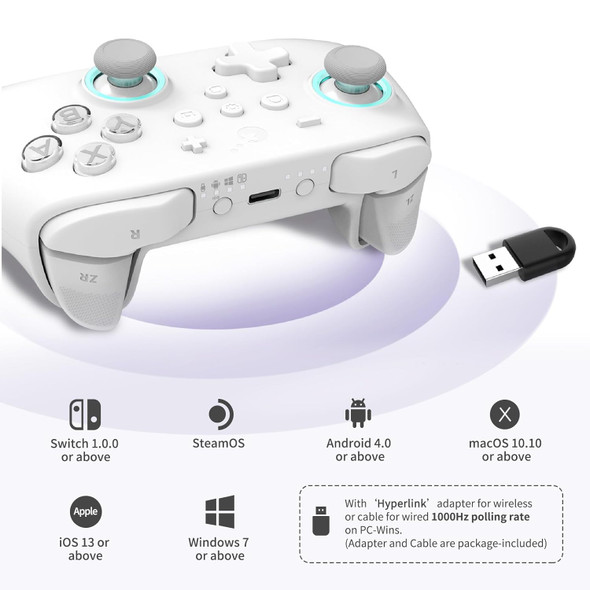 AKNES Guli Kit KK3 MAX Controller, Hall Joysticks&Triggers Controller for Switch/Android/iOS/Steam Deck, 4 Back Buttons, Maglev/Rotor/HD Vibration, Wired/Wiress with 1000Hz Polling Rate for Wins-Grey AKNES Guli Kit KK3 MAX Controller, Hall Joysticks&Triggers Controller for Switch/Android/iOS/Steam Deck, 4 Back Buttons, Maglev/Rotor/HD Vibration, Wired/Wiress with 1000Hz Polling Rate for Wins-Grey