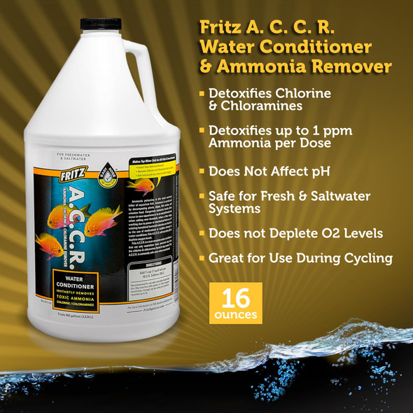 Fritz Aquatics Accr Water Conditioner Instantly Removes Toxic Ammonia/Chlorine & Chloramines For Fresh & Salt Water Aquariums (8-Ounce)