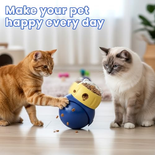 Furtasticfinds Cat Interactive Puzzle Toy Adjustable Treat Dispenser For Indoor Cats Safe Material Kitty Enrichment Toy For Iq Training Mental Stimulation Relieve Boredom S