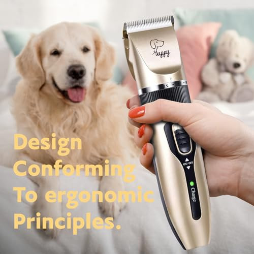 Happyyilida Dog Clippers For Grooming Low Noise Electric Quiet Adjustable Clipper Comb For Dog Grooming Kit Pet Hair Clippers Grooming Kit For Dogs At Home