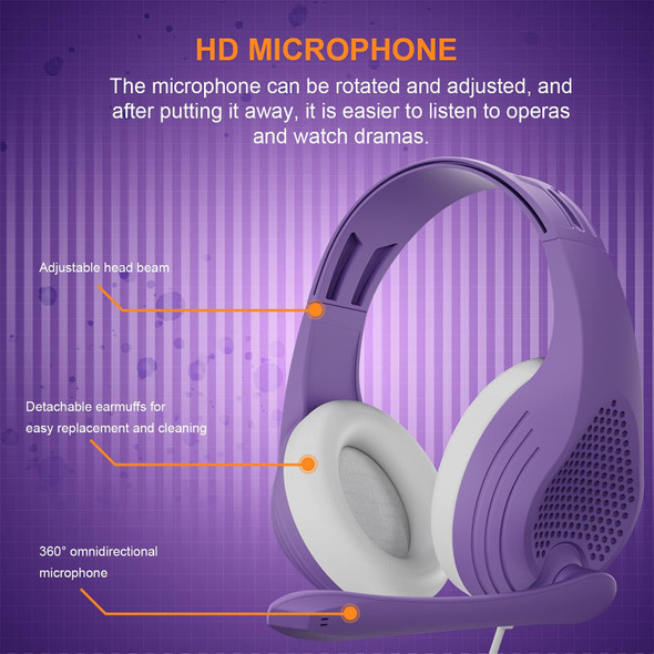 Anivia Computer Noise Cancelling Wired Headphones with Microphone - 3.5mm Purple Headset Gaming Headsets with Mic for Multi-Platform for Kids Anivia Computer Noise Cancelling Wired Headphones with Microphone - 3.5mm Purple Headset Gaming Headsets with Mic for Multi-Platform for Kids