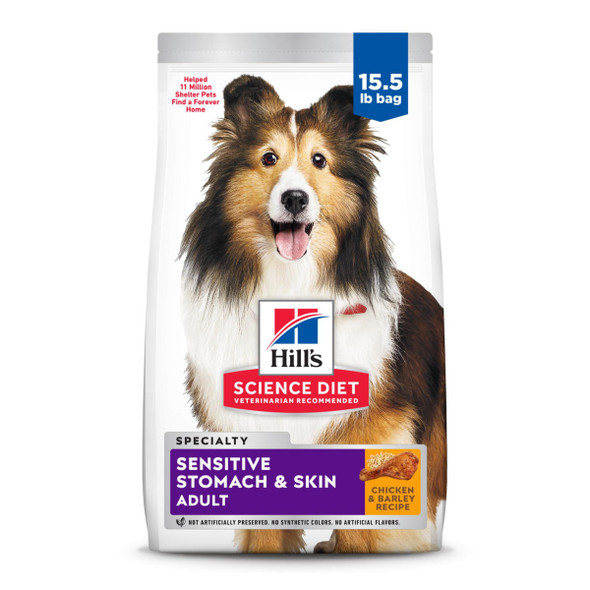 Hill'S Science Diet Sensitive Stomach & Skin Adult 1-6 Stomach & Skin Sensitivity Support Dry Dog Food Chicken Recipe 4 Lb Bag