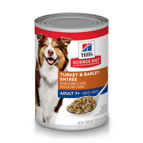 Hill'S Science Diet Adult 7+ Senior Adult 7+ Premium Nutrition Wet Dog Food Beef & Barley Loaf 13 Oz Can Case Of 12
