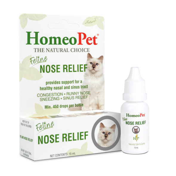 Homeopet Feline Nose Relief Safe And Natural Nasal And Sinus Supplement For Cats 15 Milliliters