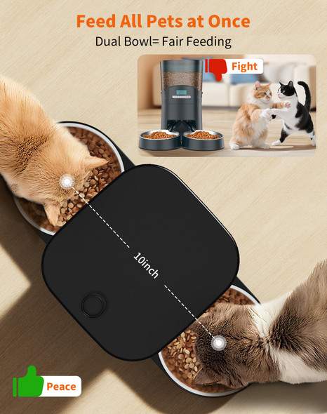 Honeyguaridan Automatic Cat Feeder 5G Wifi Cat Food Dispenser With App Control Timed Feeder With Stainless Steel Bowl And Slow Bowl Desiccant Bag