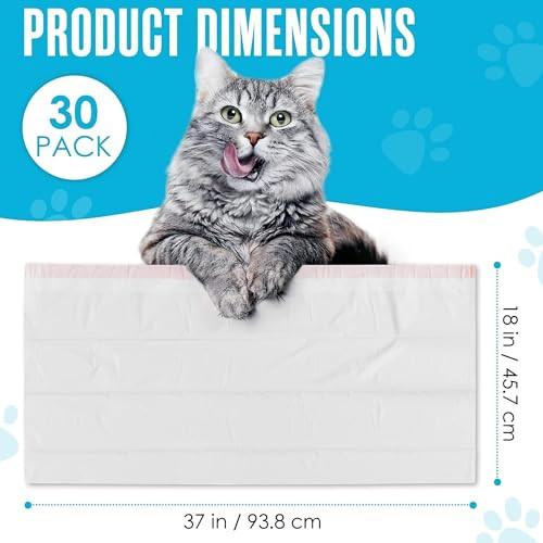 Houseables Cat Litter Bags Cat Box Liners Litter Box Liners Litterbox Bags 30 Pack For Kitty Pan Jumbo Large Heavy Duty Poop Holder Waste Trash Disposable Unscented Catliner W/Drawstring