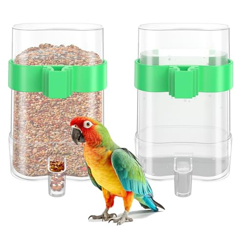 Hwdmyy Clpoawc Bird Water Dispenser Bird Cage Feeder Parakeet Cage Accessories 2 Pcs Automatic Bird Water Feeder For Budgies Cockatiel Lovebird Canary Finch Clear
