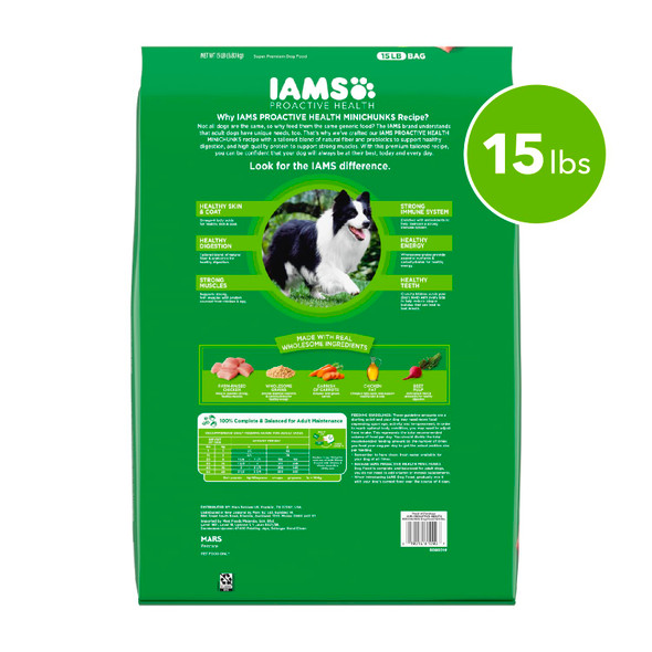 Iams Proactive Health Minichunks Adult Dry Dog Food With Real Chicken 15 Lb. Bag