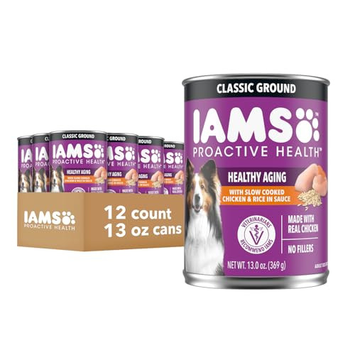 Iams Proactive Health Healthy Aging Wet Dog Food Classic Ground With Slow Cooked Chicken And Rice 13 Oz. Cans (12 Count Pack Of 1)