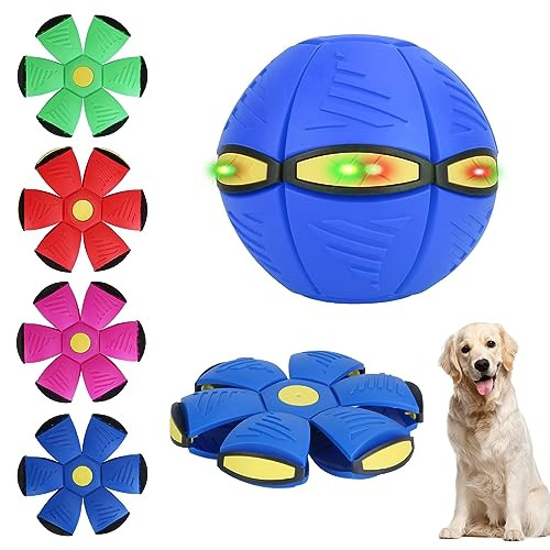 Imountek 4Pcs Flying Saucer Ball For DogsPet Toy Flying Saucer Ball For DogsPortable Flying Saucer Dog ToysPet Flying Saucer BallFlying Saucer Ball Dog Toy With 6 Lights