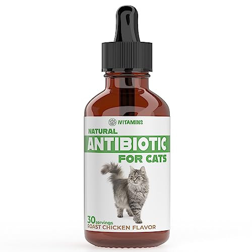 Ivitamins Cat Antibiotic For Infections Utis Respiratory Moments Cold & Allergies Antibiotics For Cats Of All Ages & Breeds Chicken Flavor 1 Fl Oz (1)