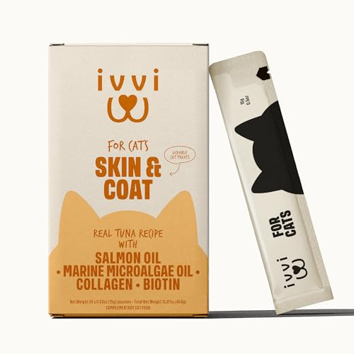 Ivvi Skin & Coat For Cats Ãƒ¢Ã‚Š¬Ã‚‚¬Å’ Functional Creamy Snack With Salmon Oil Algae Oil Zinc Collagen & Biotin Ãƒ¢Ã‚Š¬Ã‚‚¬Å’ Supports Skin And Fur Health Ãƒ¢Ã‚Š¬Ã‚‚¬Å’ 30 X 0.53 Oz Sachets Ãƒ¢Ã‚Š¬Ã‚‚¬Å’ With Real Tuna