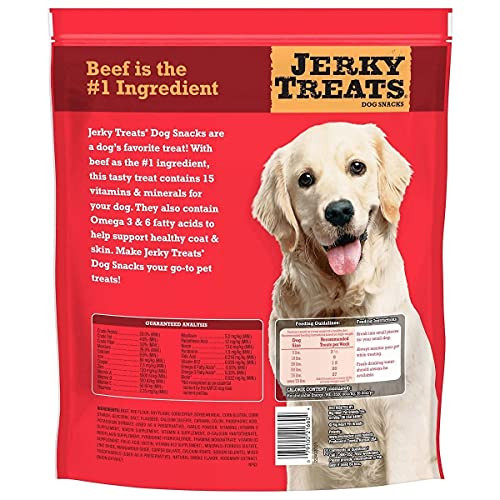 Jerky Treats Tender Beef Strips Dog Snacks 15 Vitamin& Mineral& Omega 3 Made In Usa 60 Oz Packaging (1 Pack)