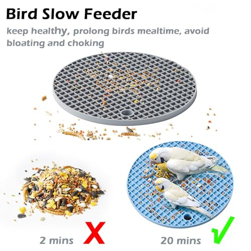Jevnd 2Pcs Bird Foraging Toys Puzzle Bird Slow Feeder Mats Interactive Parrot Foraging Toys To Increase Feeding Time Bird Enrichment Toys For Parakeet Cockatiel African Grey Conure Budgies
