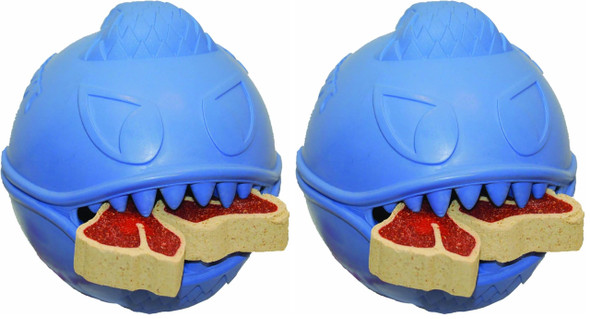 Jolly Pets Monster Ball Bouncing Dog Toy/Treat Holder 2.5 Inches Blue