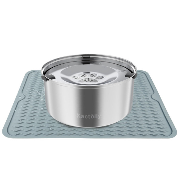 Kactoily 3L/101Oz Large Capacity Dog Water Bowl Stainless Steel No Spill Dog Bowls Slow Drinking Dog Water Feeder Dispenser