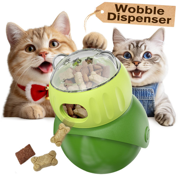 Kadtc U.S. Brand & Design Wobble Cat Treat Toy For Indoor Cats Enrichment Ball Kitten Food Dispensing Ball Kibble Dispenser Kitty Interactive Stimulating Toys Christmas & Year