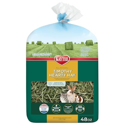 Kaytee Timothy Hearty Hay For Guinea Pigs Rabbits & Other Small Animals 48 Oz