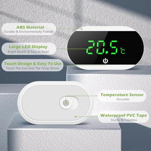 Keekit Fish Tank Thermometer Digital Aquarium Thermometer With Touch Screen Ãƒ¢Ã‚‚¬Å½Ã¦™&Ãƒ¢Ã‚‚¬Å½Ã¢‚¬° Switchable Stick-On Reptile Thermometer With Large Led Display For Fresh Water Sea Water