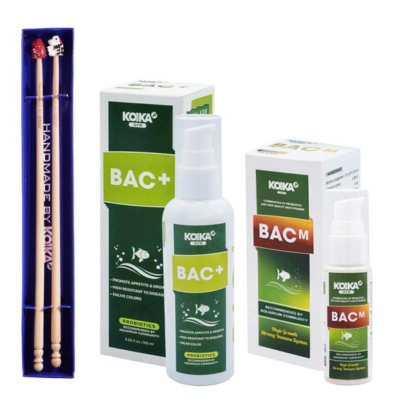 Koika Obio Aquarium Water Treatment Quick Effect (After 8-10 Hours) Improvement Of Digestion And Immune Systems Of Fish & Shrimp (Liquid Active & Healthy Bundle (2-Pack & Training Wand)