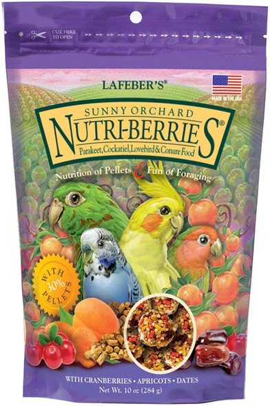 Lafeber'S Sunny Orchard Nutri-Berries Pet Bird Food Made With Non-Gmo And Human-Grade Ingredients For Cockatiels Conures Parakeets (Budgies) Lovebirds (Sunny Orchard 10 Oz Pack Of 2)