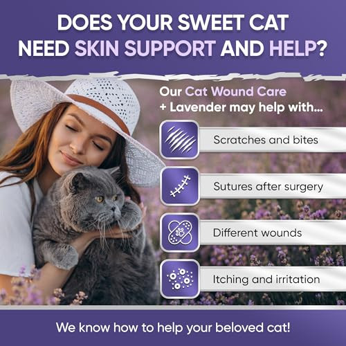 Leacademic Cat Wound Care + Lavender Wound Care For Cats Cat Wound Spray Wound Spray Pet Wound Care For Cats 4 Oz