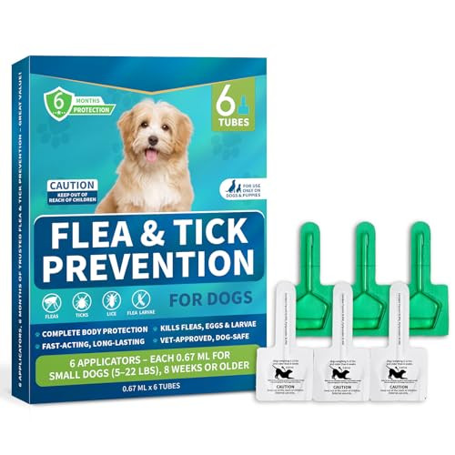 Lerqua Flea And Tick Prevention For Small Dogs 6-Month Supply Dog Flea And Tick Treatment Drops Topical Fast-Acting Dog Flea Treatment For Small Dogs Up To 5 To 22 Lbs