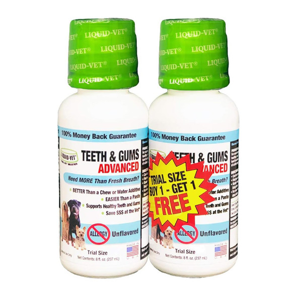 Liquid-Vet Advanced Teeth & Gums Supplements For Dogs Dental Care For Dogs Oral Mouth Care Tartar + Plaque + Gingivitis