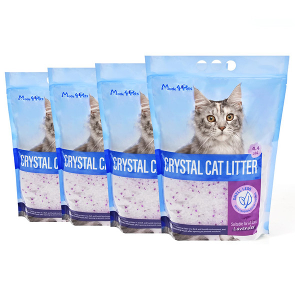 Made4Pets Cat Litter Crystals Non Clumping Cat Litter Odor Control Kitty Litter Non Clumping No Scooping Low Dust Low Tracking Lightweight Dehydrates WasteÃƒ¢Ã‚Š¬Ã‚‚¬Å’ 8.6 Lbs (2 X 4.3 Lb Packs)