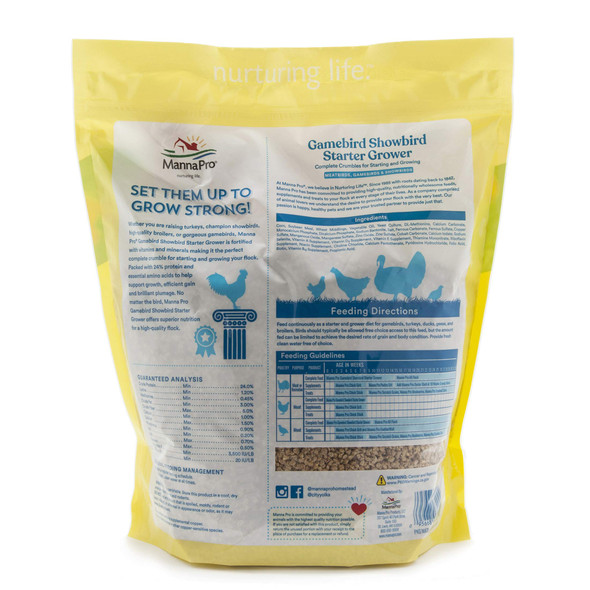 Manna Pro Gamebird & Showbird Crumbles Ãƒ¢Ã‚Š¬Ã‚‚¬Å’ Premium Poultry Feed For Chickens Ducks Gamebirds Turkeys & Bantams Ãƒ¢Ã‚Š¬Ã‚‚¬Å’ Fortified With Vitamins & Minerals Ãƒ¢Ã‚Š¬Ã‚‚¬Å’ Healthy Complete Diet Ãƒ¢Ã‚Š¬Ã‚‚¬Å’ 5 Lb Bag