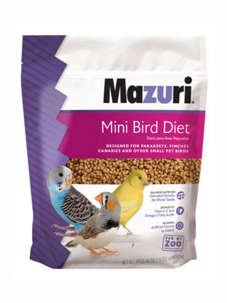Mazuri Nutritionally Complete Food For Mini Birds 2 Pound (2 Lb.) Bag