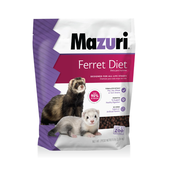 Mazuri Nutritionally Complete Food For Ferrets 5 Pound (5 Lb.) Bag