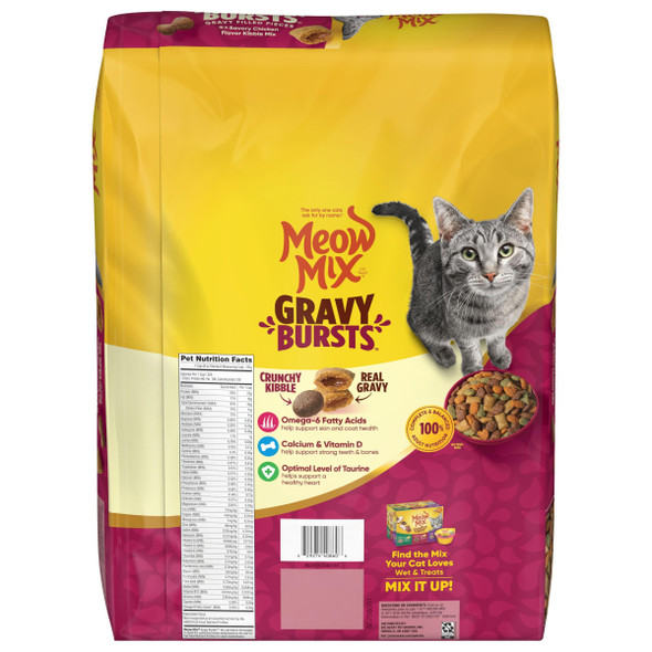 Meow Mix Gravy Bursts Dry Cat Food Chicken 3 Lb Bag