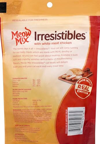 Meow Mix Irresistibles Soft Cat Treats With Real White Meat Chicken 6.5 Oz