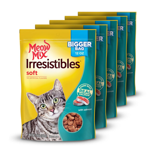Meow Mix Irresistibles Soft Cat Treats Salmon 3 Ounce (Pack Of 5)