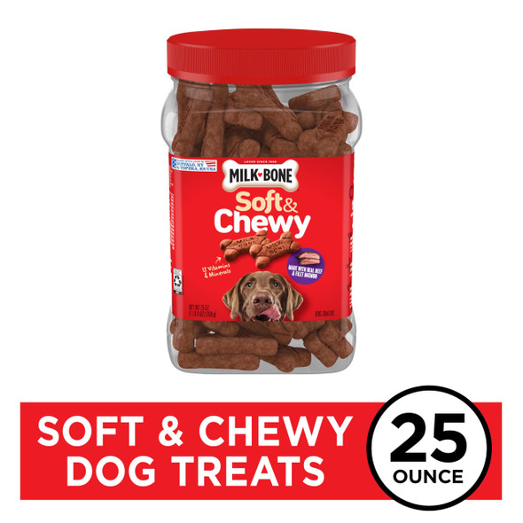 Milk-Bone Soft & Chewy Dog Treats Beef & Filet Mignon Recipe 25 Ounce